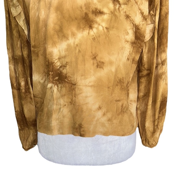 LN Madewell Tie-Dye Ruffle Shoulder Cropped Blouse in Egyptian Gold Tie Dye - M - Picture 12 of 16